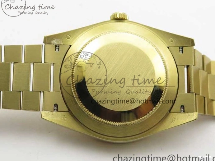 Black 40mm YG 228239 904 Version YG Bracelet Dial Markers BP A2836 Stick New Day-Date Dial on President 0420